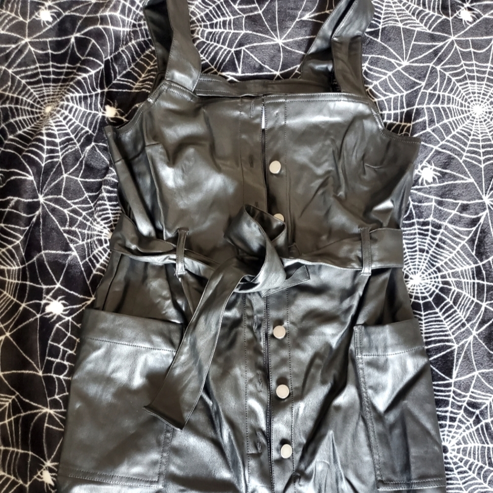 FAUX LEATHER DRESS